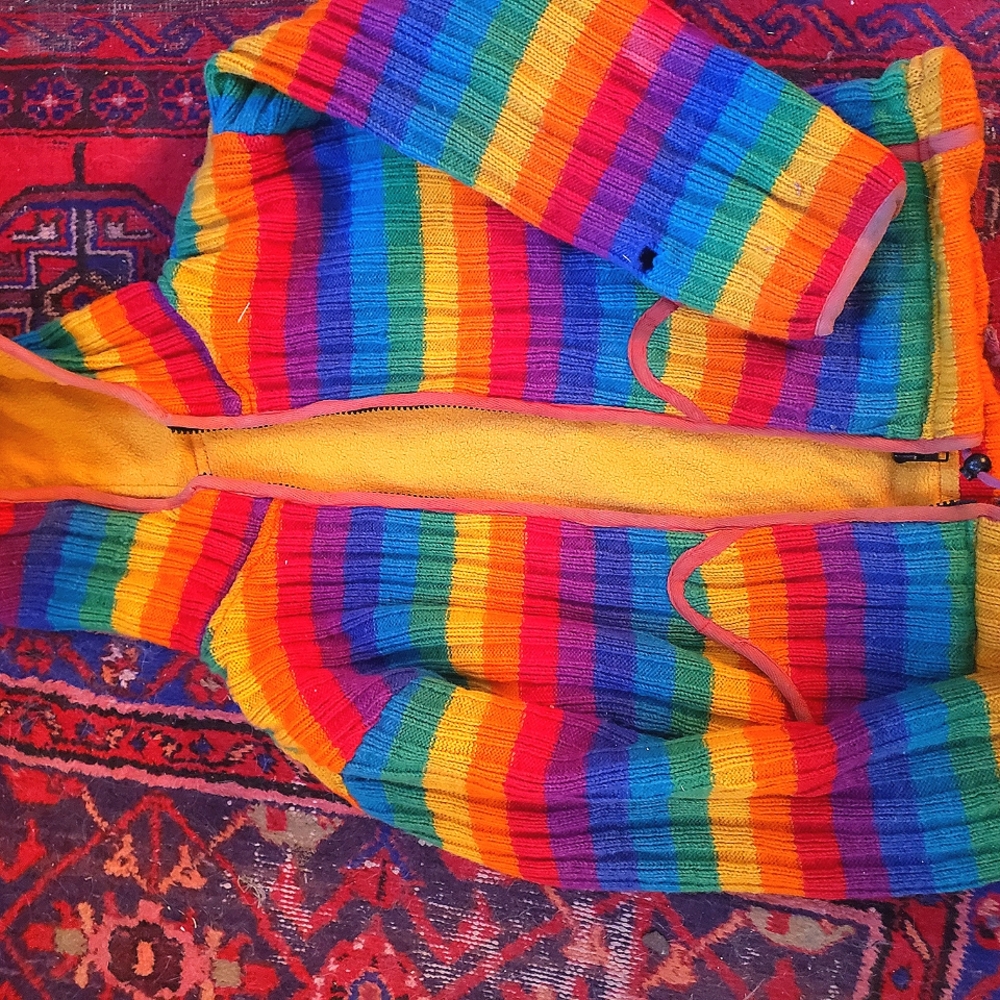 Rainbow wool coat